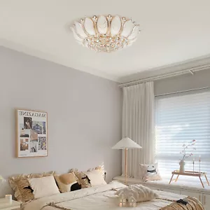 New Crystal Chandelier Lighting Flush Mount Lamp LED Ceiling Pendant Light Lamp - Picture 1 of 13