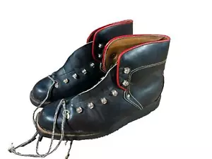 Bota de esquí alpino vintage de cuero PRIALPAS EU42 US8.5 Mondo 265 encuadernación por cable KL90 - Imagen 1 de 6