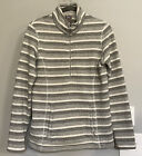 Rei Sweater 1/4 Zip Pullover Striped Fleece Mock Neck Long Sleeve Womens M