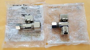 Lot of 2 Wolverine Brass 3/8" Tube Valves x 3/8" NPT & 5/8" Compression - Picture 1 of 3