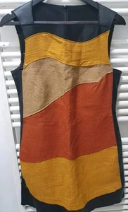 Proenza Schouler Leather Silk Wool Sheath Rust Brown Dress 12/14 New No Tags - Picture 1 of 16