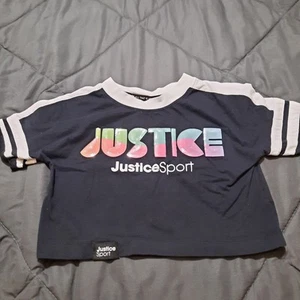 Justice Sport Girls XS 5/6 Black Pink Cropped Tee - $0.01 Auction Ends Sunday - Picture 1 of 2