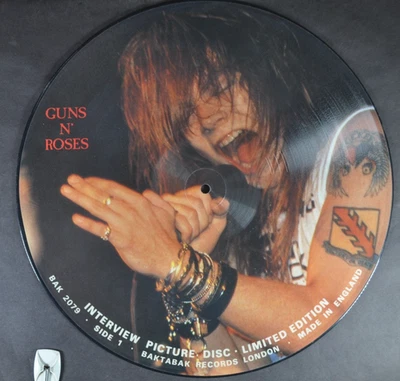 GUNS N' ROSES Limited Edition Interview Picture Disc Baktabak – BAK 2079 Foto 1 de 2