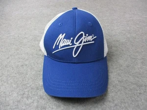 Maui Jim Hat Cap Snap Back Blue White Trucker Mesh Embroidered Mens Hawaiian - Picture 1 of 11