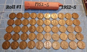 1952-San Francisco, Lincoln Cents U-Pick'em Rolls #1,2,3,4 Mintage: 137,800,004 - Picture 1 of 9