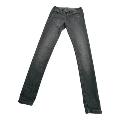 Jeggings H&M Denim Cintura Baja Gris Envejecido Calce Ajustado Talla 26 30 Foto 1 de 4