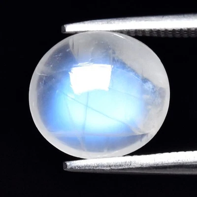 💎 1.75ct Oval Cabochon Natural Rainbow White With Luster Moonstone - Gemstone - Image 1 of 4