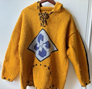 100% Wolle handgestrickt Herren Hoodie Kängurutasche Größe XL-XXL Ecuador Gradys U-Sex - Bild 1 von 11
