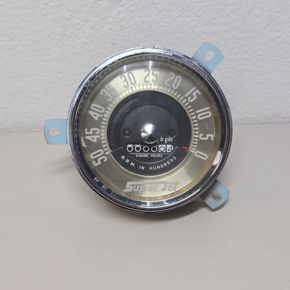 Tacómetro de barco de colección Super Jet calibre 5.000 RPM barco de madera nunca usado años 50 Foto 1 de 4