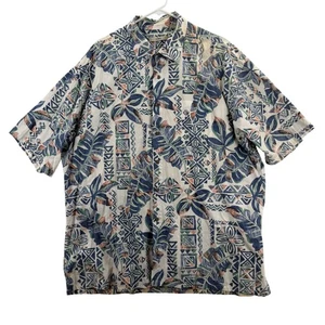 Campia Moda Shirt Mens 2XL Blue Green Hawaiian Aloha Camp Button Front Tropical - Picture 1 of 6
