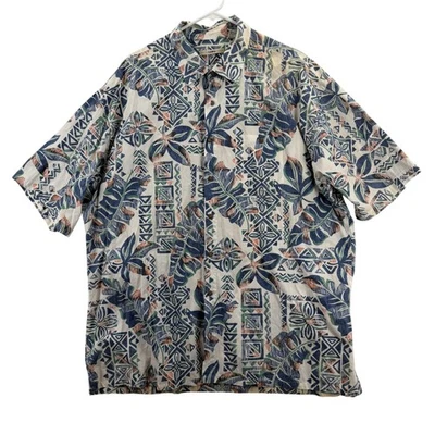 Campia Moda Shirt Mens 2XL Blue Green Hawaiian Aloha Camp Button Front Tropical - Image 1 of 4