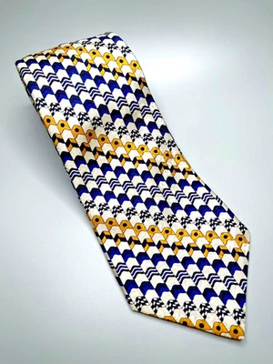 Corbata geométrica multicolor CELINE Paris auténtica para hombre 100 % seda 57x3,5 Foto 1 de 4