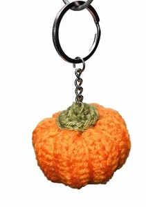 Gehäkelter Kürbis Schlüsselanhänger Taschenanhänger Schlüsselring Handarbeit selbstgemacht Erntedankgeschenk - Bild 1 von 6