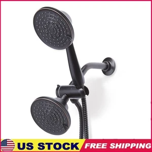 Combo de 6 ajustes cabezal de ducha portátil montaje en pared bronce frotado con aceite ahorro de agua EE. UU. - Imagen 1 de 10