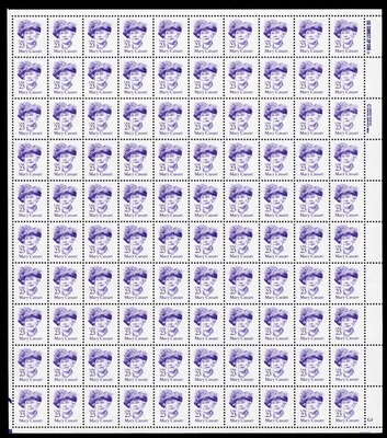 Scott #2181b Mary Cassatt Sheet of 100 Stamps - MNH P#3 LR - Image 1 of 2