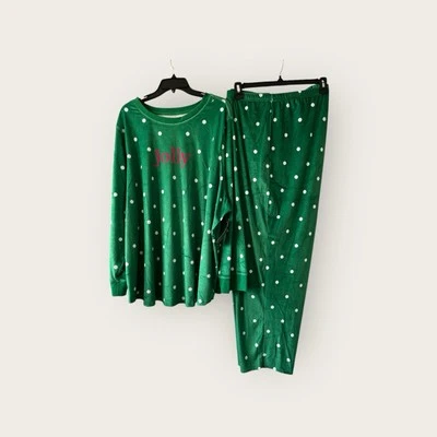 Dreams & Co бархата Minky флис пижамы sz 3 X 30/32 веселый горошек длинным рукавом - Изображение 1 из 4