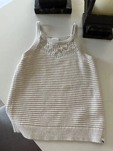 Abercrombie Kids Crochet Knit Tank Top Size 9/10 Tan - Picture 1 of 6