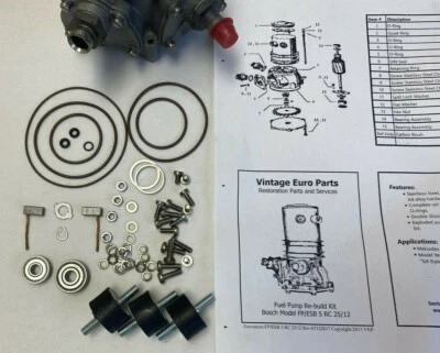 MERCEDES W108 W111 W113 LONG STYLE FUEL PUMP REBUILT KIT 0010913401 0442200007 - Image 1 of 3