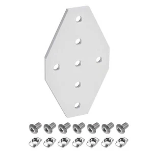 2uds Esquina Soporte Placa Cruz 60x100mm 7 Orificios Junta Kit Aluminio Perfil - Imagen 1 de 6