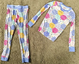 CAT & JACK Girls Pajama PJ set multicolor patchwork / quilt design size 8 - Picture 1 of 4