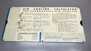 Vintage Air Cooling Calculator Slide Rule For Evaporated Air Coolers Engineer - Picture 1 of 7