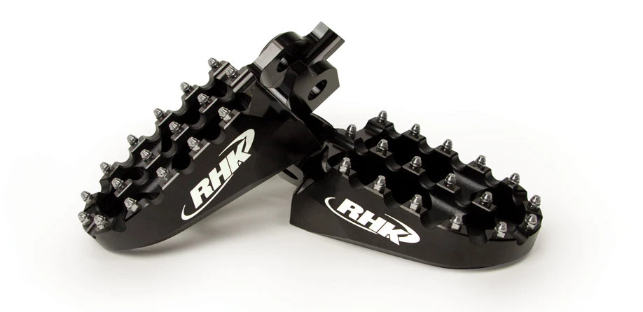 Wide Black RHK Footpegs SUZUKI RM250 1995 1996 1997 1998 1999 2000 2001 2002 - Image 1 of 1