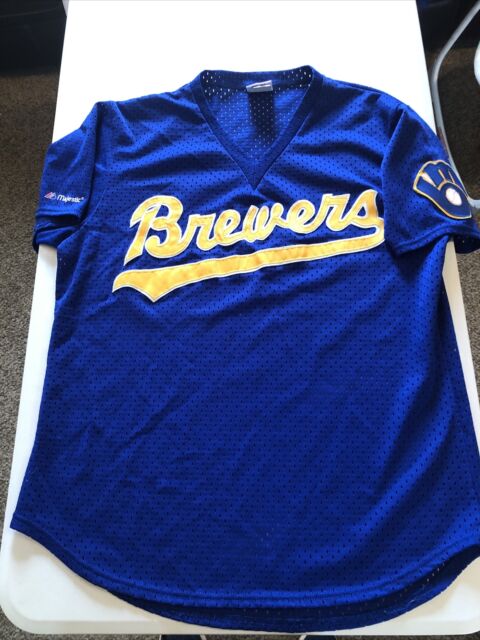 NWT Milwaukee Brewers Majestic Batting Practice Jersey size S
