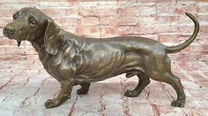 Dachshund Weiner Perro Bronce Metal Figura Estatuilla Escultura Estatua Decoración Milo - Imagen 1 de 10