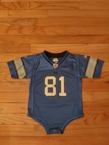Calvin Johnson Detroit Lions NFL Equipment Reebok Newborn Jersey One Piece 24M Cover