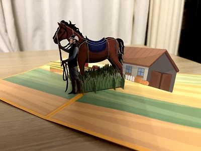 3D pop up lovely horse card - Image 1 of 2