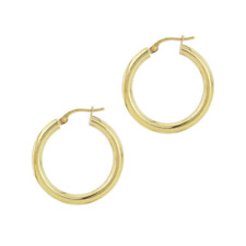 9ct Yellow Gold 15mm Polished Hoop Earrings