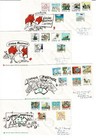 Stamps 1988 Australia Living Together set 27 & booklets WCS Wesley cachet FDCs