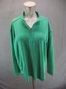 PEBBLE BEACH Size M Mens Green 1/2 Zip Stand Collar Warm Knitted Pullover 229 - Picture 1 of 9
