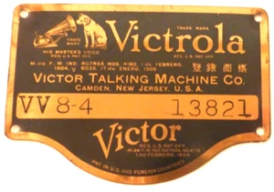 Vintage VICTOR modelo VV-8-4 parte: ID NAMETAG con clavos unidad de 3" x 2 y 1/8" #2 - Imagen 1 de 2