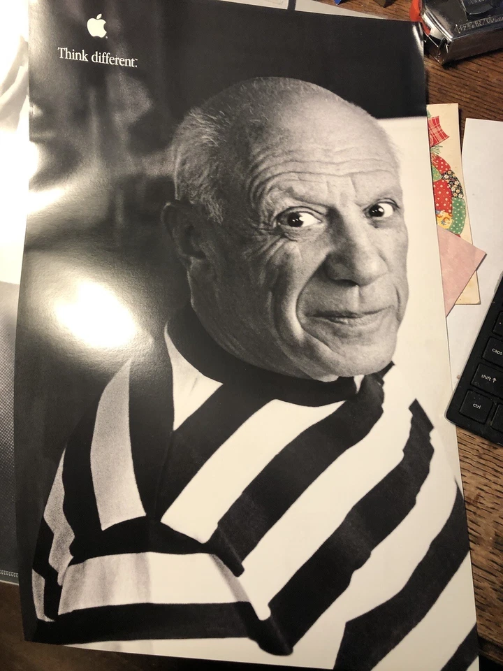 Original 11x17" Think Different Poster Apple Computer 1998 - Picasso - NM - Image 1 of 1