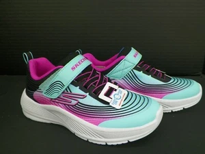 Skechers Youth Slip On Kids Shoes Size 1 Aqua Purple - Picture 1 of 10