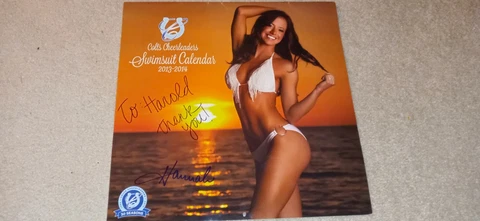 2013-2014 Autographed Indianapolis Colts Cheerleaders Swimsuit Calendar Cover
