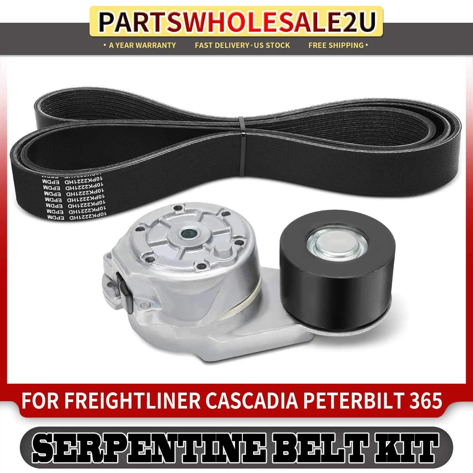 2x Kit de componentes de transmisión por correa Serpentine para Freightliner Cascadia Peterbilt 579 Foto 1 de 4