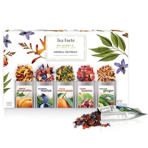 Tea Forte Single Steeps Loose Leaf Herbal Retreat Tea Sampler Assorted Variet... - Picture 1 of 10