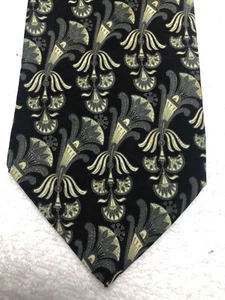TIE RACK MENS TIE BLACK WITH GRAY 3.75 X 59 - Picture 1 of 4
