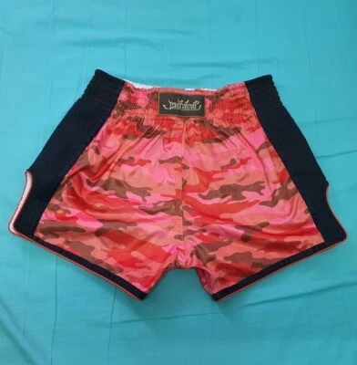 PANTALONES CORTOS FAIRTEX MUAY THAI LUCHA KICK BOXING MMA MULTI NARANJA ADULTO TALLA XL SATINADO Foto 1 de 2