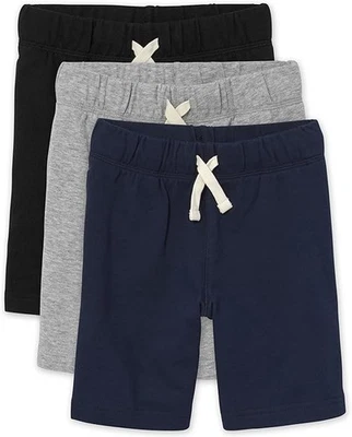 Baby Boys and Toddler Boys French Terry Shorts, Black/Smoke Gray/New Navy, L - Image 1 of 4