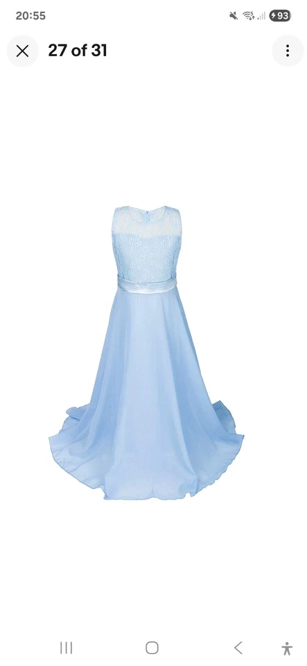 Girls Lace Dress Bridesmaid Wedding Long Maxi Dresses Party Prom Princess Summer - image 1 of 1