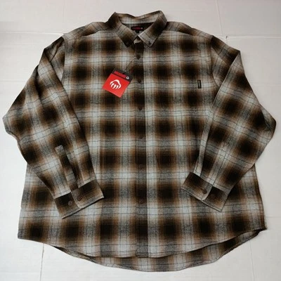 Camisa de franela Wolverine Hammond para hombre talla 3XL espresso multicolor con botones  Foto 1 de 4
