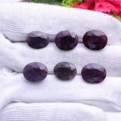 6 Pcs Natural Ruby Oval Faceted Cut 14mm-15mm Untreated Huge Loose Gemstone Lot - Image 1 of 4