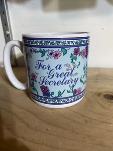 For A Great Secretary New Looks Flowers Inc Collectible Coffee Mug Tea Cup - Picture 1 of 6
