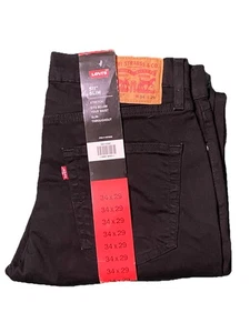 Pantalones de mezclilla negros ajustados elásticos LEVIS 511 talla 34x29 genuinos nuevos con etiquetas 2P - Imagen 1 de 9