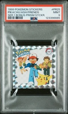 1999 Pokemon Stickers Series 1 Pikachu, Ash, and Friends PSA 9 MINT BONUS PRISM - Image 1 of 2