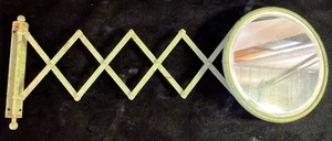 Antique Accordion Wall Mount Articulating Shaving Barbers Mirror Large Green - Picture 1 of 9