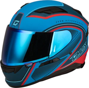 GMAX FF-98 Aftershock Helmet Matte Blue/Red Large with LED Rear Light - Picture 1 of 4